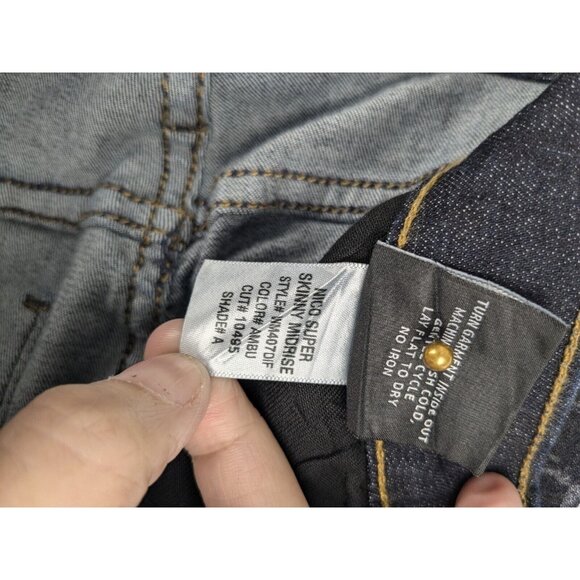 Hudson Jeans Womens 24 Blue Snakeskin Print USA Made Super Skinny Nico Mid Rise - Picture 9 of 11